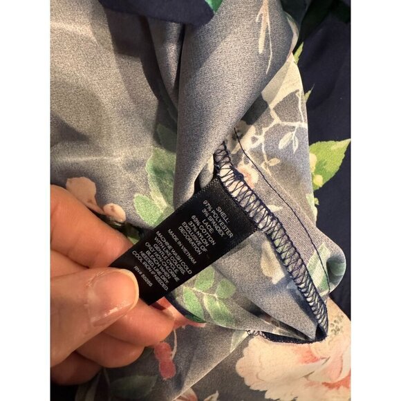 Express Womens Navy Multicolor Floral Blouse Size Small NWT - Picture 8 of 9